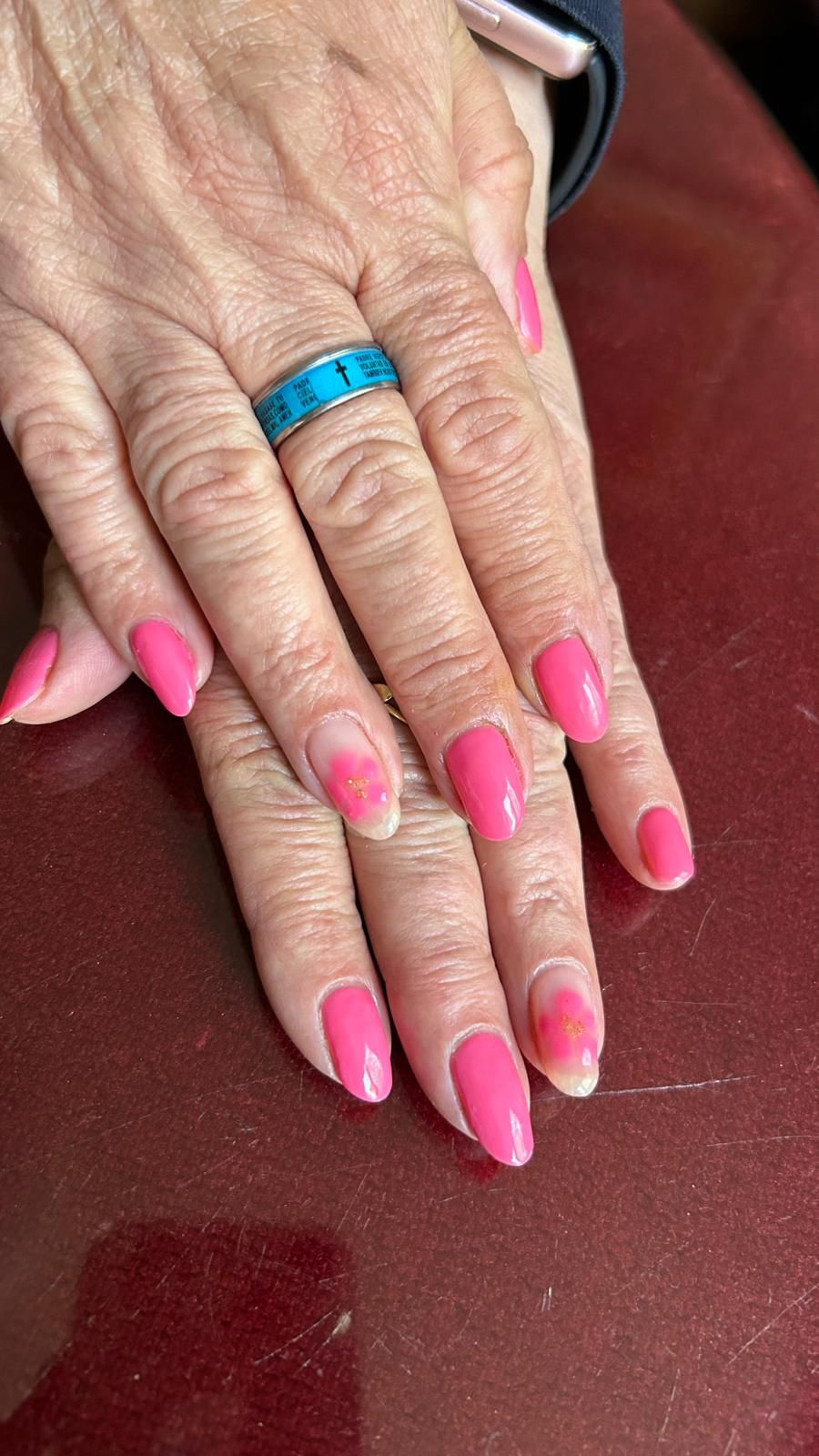 Uñas rosas flor